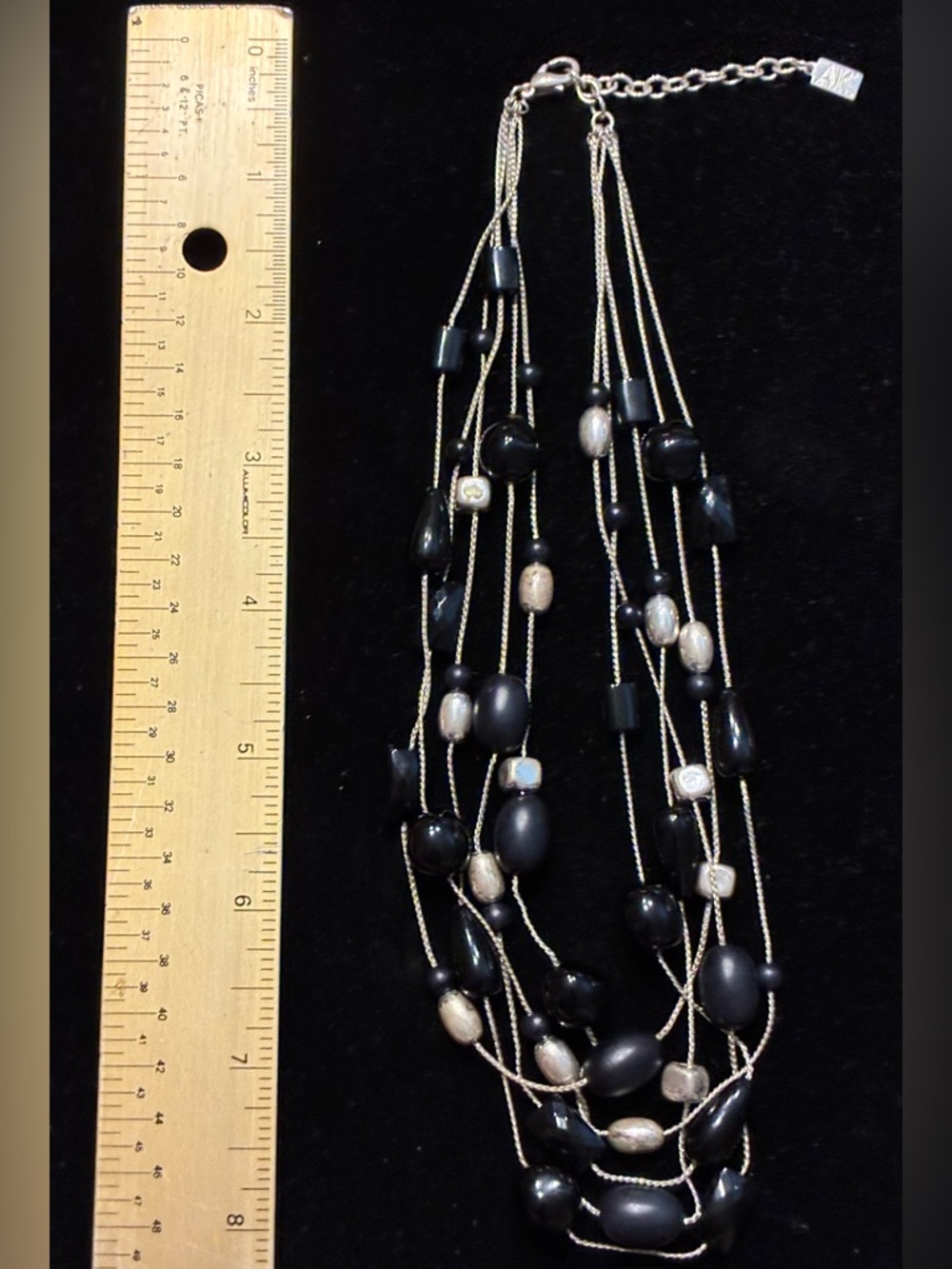 Vintage Ann Klein EUC Multi-Strand Black/ Silver tone earrings & unbra. Earrings - Picture 10 of 15